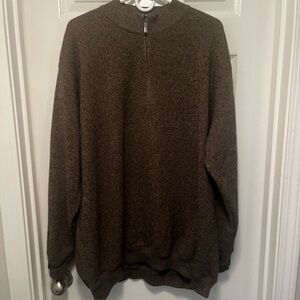Greg Norman Collection Brown Zip-Up Sweater